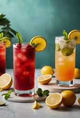Fototapeta premium Various Summer Mocktails drinks