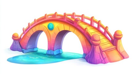 Colorful Cartoon Bridge.