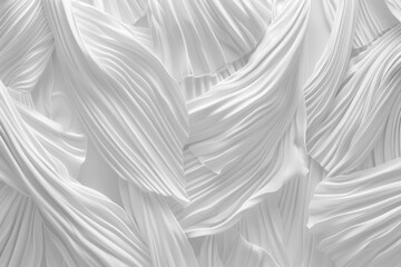 Obraz premium Abstract Background Of White Fabric, Minimalist Wavy Texture, Soft Light, High Resolution