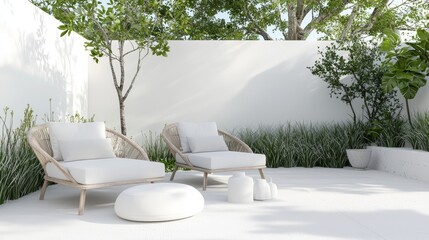 Using Symmetry to Create Outdoor Living Areas, Analyze how symmetry can be applied to outdoor seating or dining areas in minimalist landscapes, promoting balance and cohesion in the design