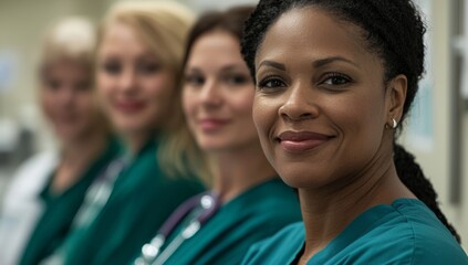 Embracing Diversity Equity Inclusion (DEI) in the Healthcare Industry with Multiracial Female Nurses (Stock) to Celebrate International Women's Day (September 8).