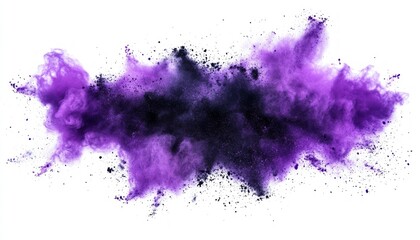 Fototapeta premium Explosion of Mysterious Purple Smoke on White Background Creating Abstract Art Effect