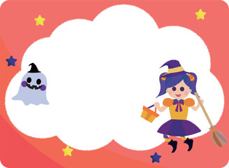 Halloween decoration with cute ghost,cake and pumkin