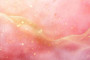 Fototapeta premium A gradient background of soft pinks and corals with subtle gold dust particles, creating a luxurious and feminine touch. 