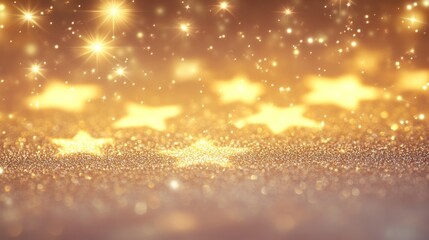 Obraz premium Golden Glitter Background with Stars.