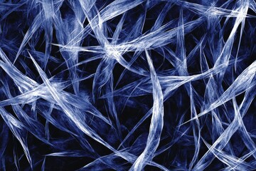 Abstract blue and white fractal pattern with intersecting lines