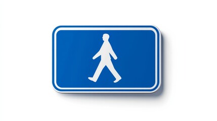 Blue Pedestrian Sign