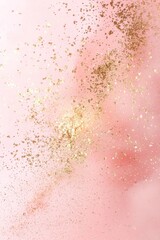 Obraz premium A gradient background of soft pinks and corals with subtle gold dust particles, creating a luxurious and feminine touch. 