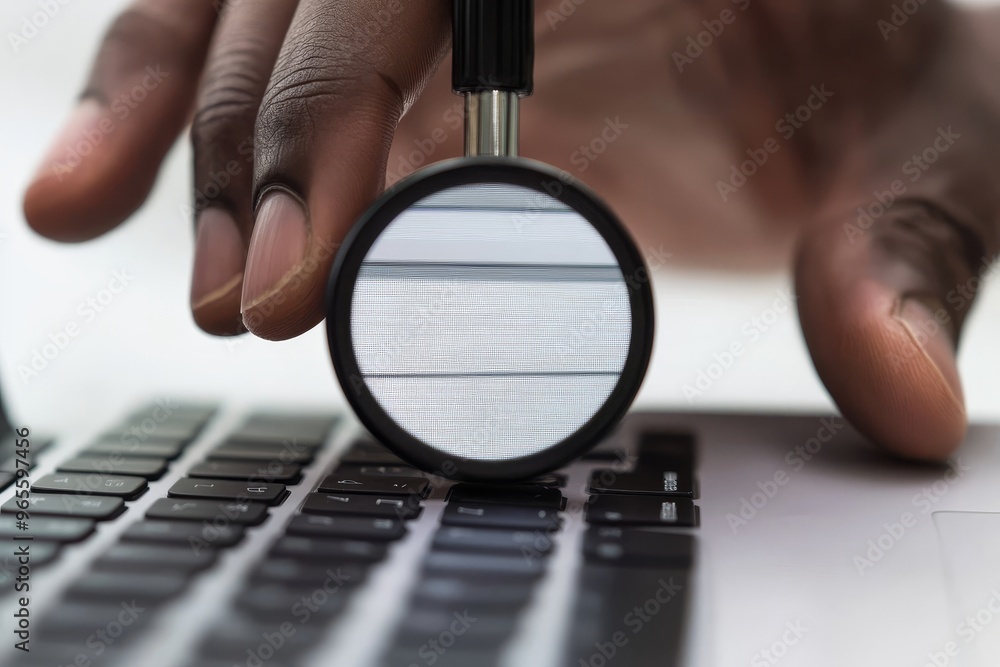 Poster ai chatbot, search engine, businessman working on a laptop, using command prompt to generate ideas, 