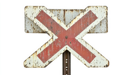 Obraz premium Rusty Railroad Crossing Sign.