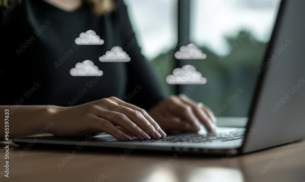 Poster the cloud technology allows information and data to be exchanged via the internet. file sharing isom