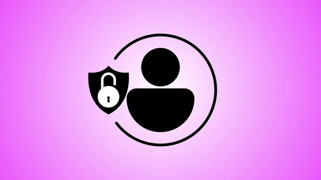 Un-Locked Portfolio Account with Security Lock and contact Icon &ndash; Profile Safety.