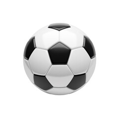 Fototapeta premium A classic black and white soccer ball, commonly used in games and sports activities, showcasing its recognizable pentagon and hexagon design