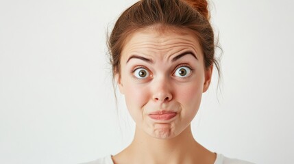 Naklejka premium Surprised Woman With Big Eyes.