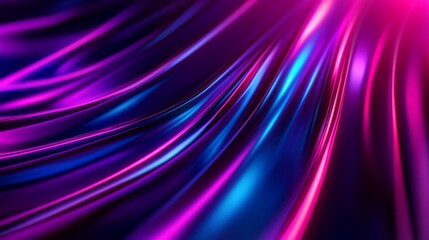 Fototapeta premium Abstract neon lights background with vibrant pink and blue colors creating smooth, flowing curves. Perfect for modern, digital aesthetics.