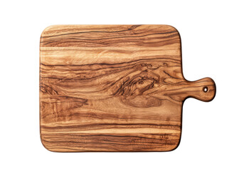 Rustic Wooden Cutting Board with Handle on Background - Perfect for Kitchen and Food Photography