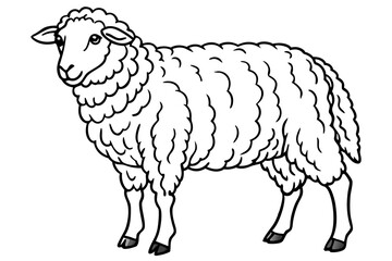 Naklejka premium sheep line art silhouette vector,sheep icon