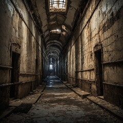 Fototapeta premium Eastern State Penitentiary, located in Philadelphia, was one of the most famous and innovative prisons of the 19th century. Opened in 1829, it introduced the practice of solitary confinement, with inm