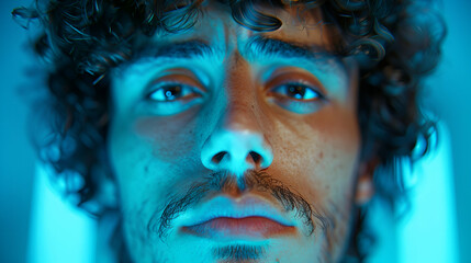 Photorealistic Adult Persian Man With Brown Curly