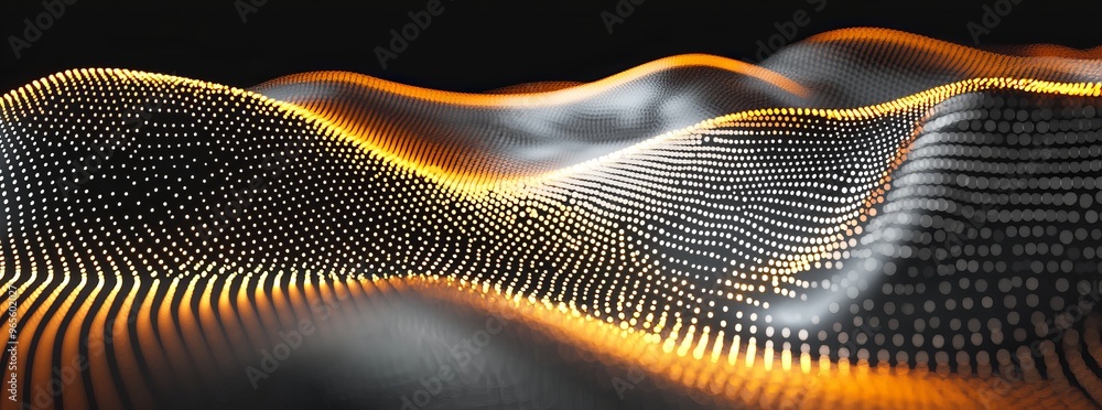 Poster This digital background is ideal for technology operations, neural networks, stock (AI), data transmission and encryption, and audio and visual representations in research.