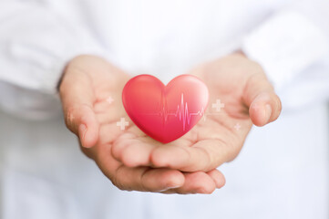 Health care medical focus heartbeat for checking the function of the patient heart. health...