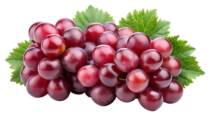 Fototapeta premium Clusters of red grapes isolated on a transparent background PNG