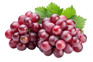 Clusters of red grapes isolated on a transparent background PNG