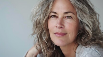 Fototapeta premium Beautiful woman in her 50s with flawless skin