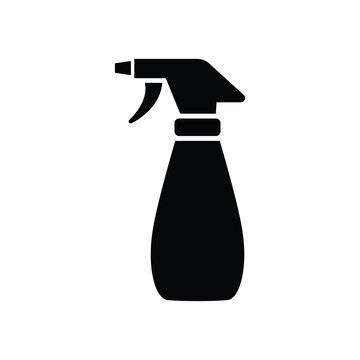 recommend clip art: Spray bottle black and white flat vector icon design. Spray bottle symbol and clip art design