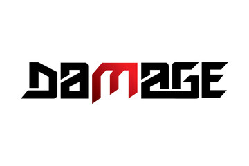 Damage typography design vector, for t-shirt, poster and other uses