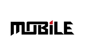 Obraz premium Mobile typography design vector, for t-shirt, poster and other uses