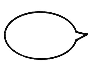 シンプルな吹き出し、手描きのマジックペン風テクスチャ