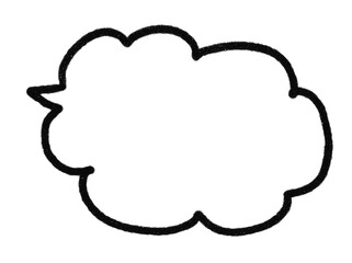 もくもく雲のような吹き出し、手描きのマジックペン風テクスチャ