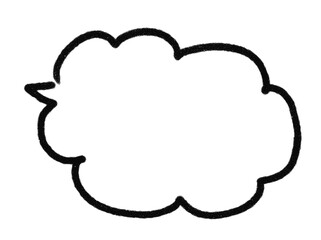 もくもく雲のような吹き出し、手描きのマジックペン風テクスチャ