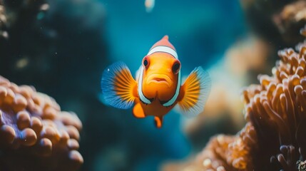 Obraz premium Vibrant Clownfish Swimming in a Coral Reef