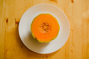 melon on a plate