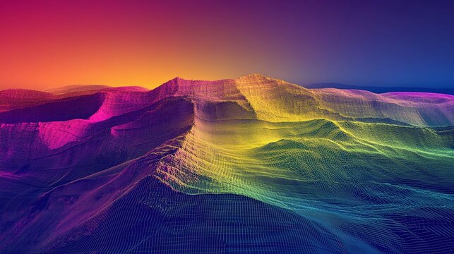 DEM digital elevation model. GIS lidar product made after proccesing aerial pictures taken from a drone by mapping. Neural network ai generated art