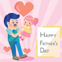 Father hug his daughter to celebrate father's day