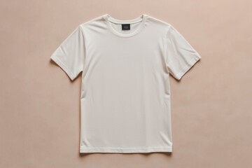 Simple Tshirt Flatlay mockup in beige background created with generative AI