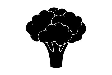 Broccoli vector art silhouette illustration