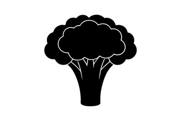 Broccoli vector art silhouette illustration