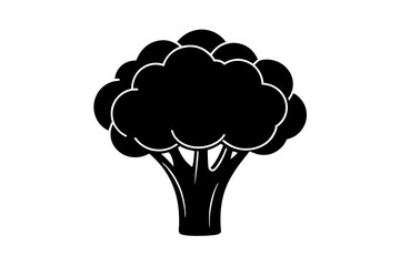 Broccoli vector art silhouette illustration