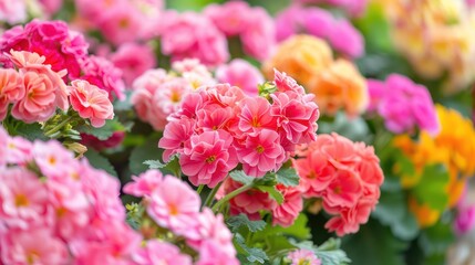 A vibrant display of colorful flowers in various shades, showcasing nature's beauty.