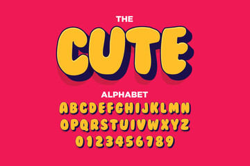 modern cartoon alphabet design