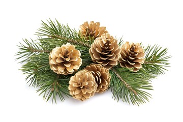 pine cone decoration isolated on white background