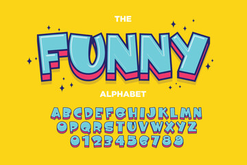 fun cartoonm alphabet design for kids stickers