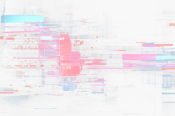 Futuristic Glitch Screen Overlay with Transparent Background
