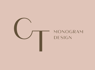 CT letter logo icon design. Classic style luxury initials monogram.