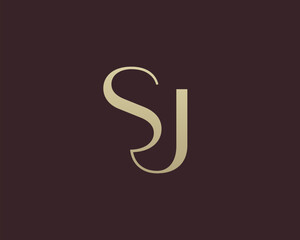 SJ letter logo icon design. Classic style luxury initials monogram.