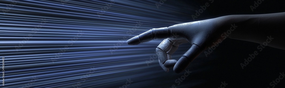 Poster digital transformation conceptual for the next generation of technology. ai, machine learning. hands